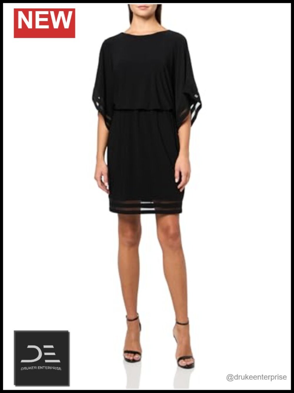 Jessica Howard Elbow Sleeve Boat Neck Blouson Mini Dress